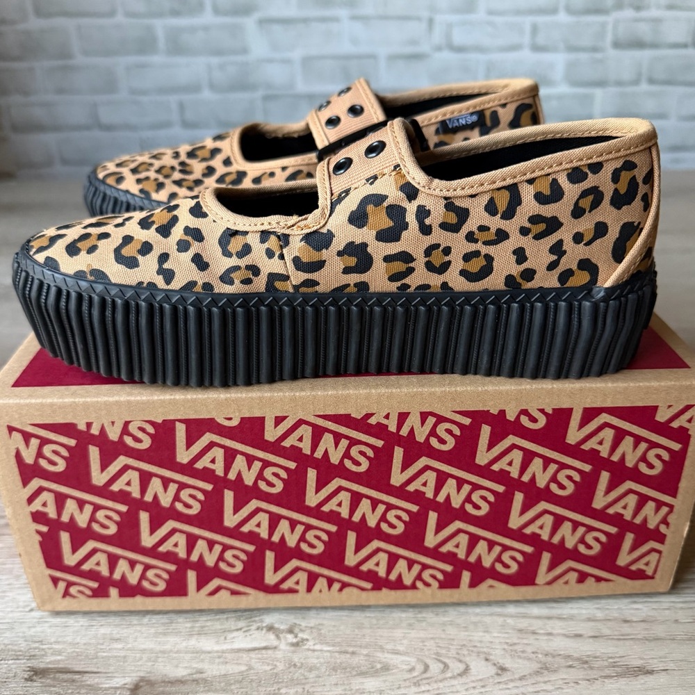Vans Mary Jane Creeper Leopard Print Platform Shoes NEW Women Sz 5.5 Grunge Core - Picture 5 of 16